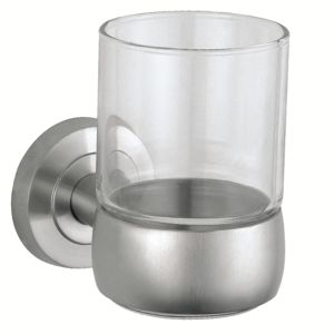 Hotel Single Bathroom Tumbler Holders Satin Polished Wall Mounted