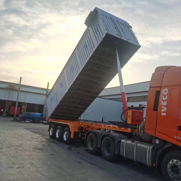 CIMC high strength iron 3 axle 30-70 ton transport coal ore gravel sand mining building material end dumper tipper semi trailer