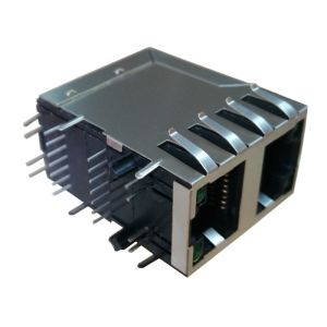 Quality DA1T002I3 / DA1T101J1 Stacked RJ45 2x1 Integrated Gigabit Ethernet Modular Jack for sale