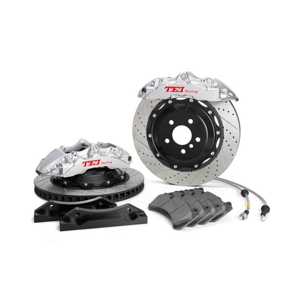 P60NS 6 Piston Caliper 355*32mm 378*32mm Rotor Brake Kit Drilled / Slotted / Drilled And Slotted Discs Selectable