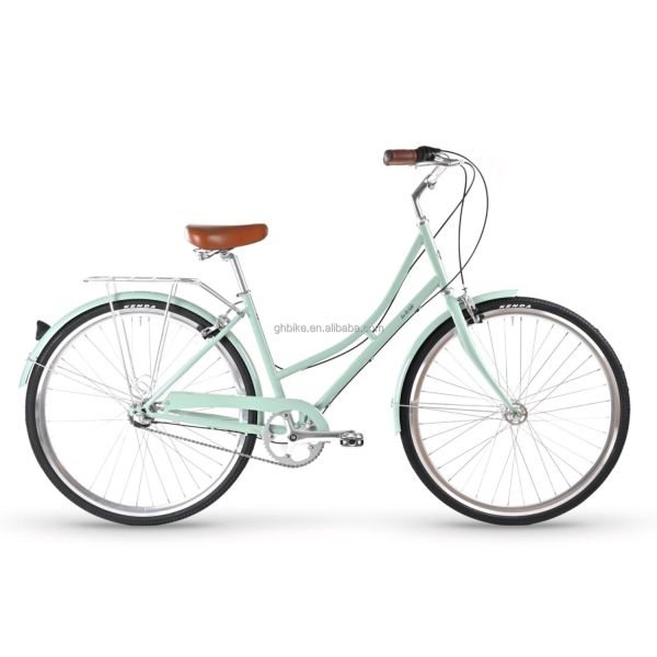 14KG Retro Ladies 7 Speed Vintage Bicycles 700C Adult Women's City Bike with Basket