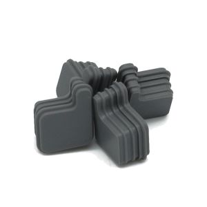Square Plastic Pipes Dust Prevention Black Plastic End Caps with EPDM Insert