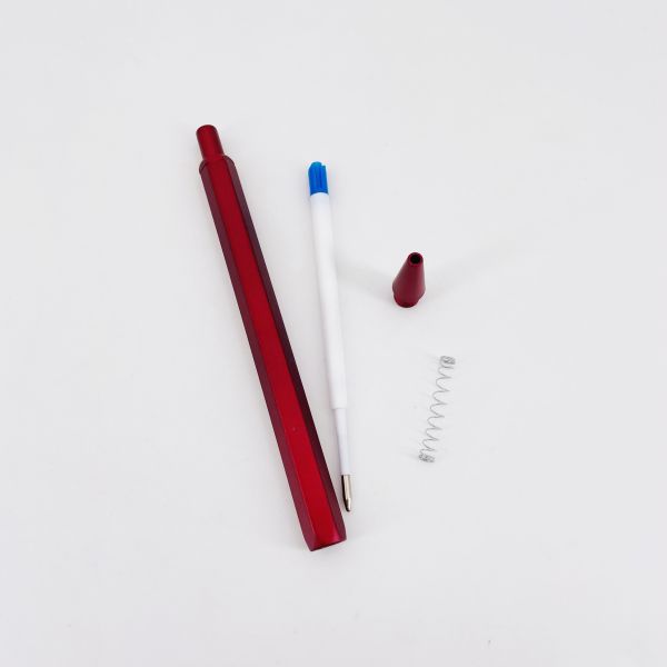 Classic Design Retractable Ball Pen Hexagonal Barrel Aluminum Press Ballpoint Pen