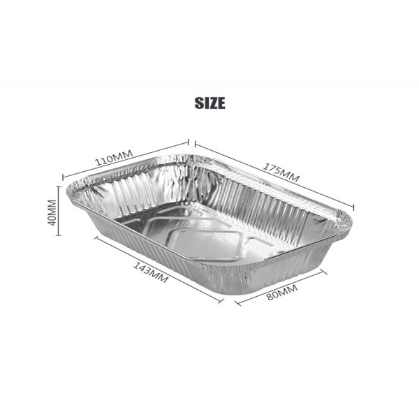 1 LB 450ml Oblong Aluminum Takeout Containers Food Box With Lid