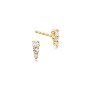 Quality Trendy Mini Three Stone CZ Stud 925 Sterling Silver Earrings for sale