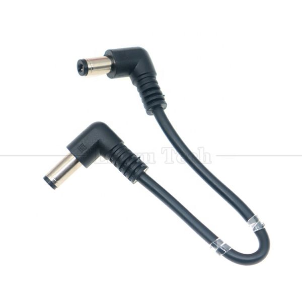 12V 24V Male to Male DC Angled Plug Jack Connector 5.5*2.1mm Power Supply Extension Wire Cables