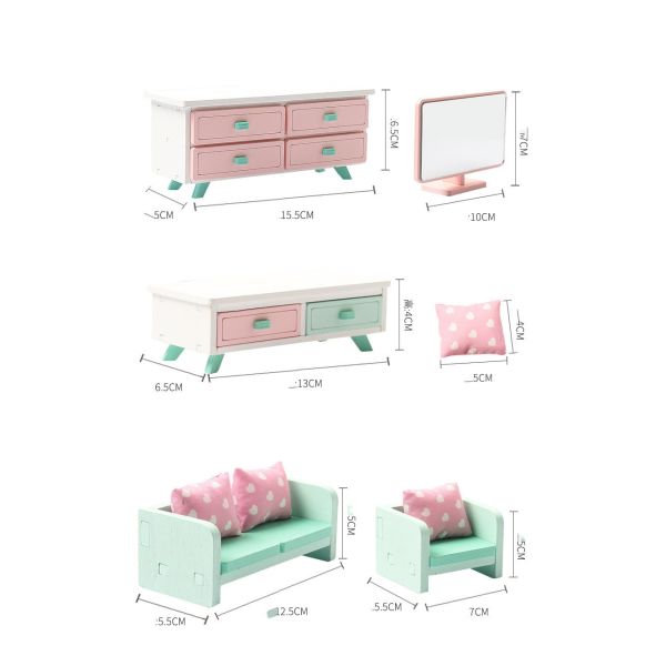 Mini Montessori Wooden Girls Bedroom Toys With No Burr