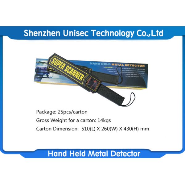 Sensitivity Adjustable Metal Detector Hand Wand 2 Years Warranty For Safety Inspection