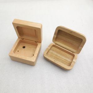 Small Natural Wooden Jewelry Box Hinged DIY Blank