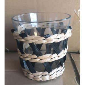 Best selling Seagrass bottle carrier Wicker detox bottle holder Seagrass glass