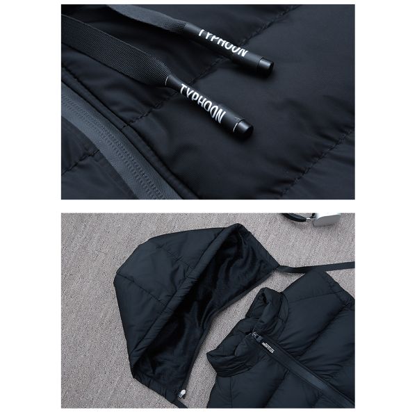 Wholesale High Quality Customization Sleeveless Utility Cotton Hooded Man Oversized Knit Down Vest For Men Sale