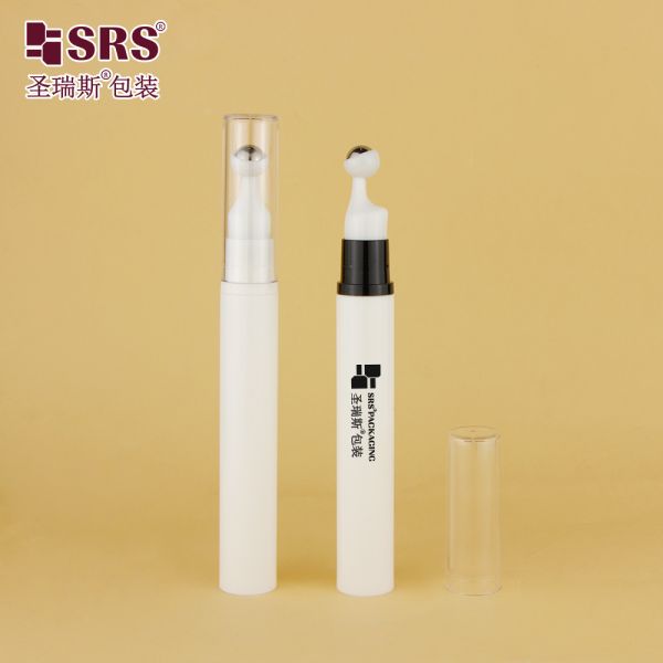A0031 Injection Customize Color Round Airless Roll On Bottle Packaging Cosmetic Massage Eye Serum Pressing Bottles