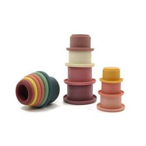 Silicone Stacking Cups Toys PVC Free EN 71 Certificated