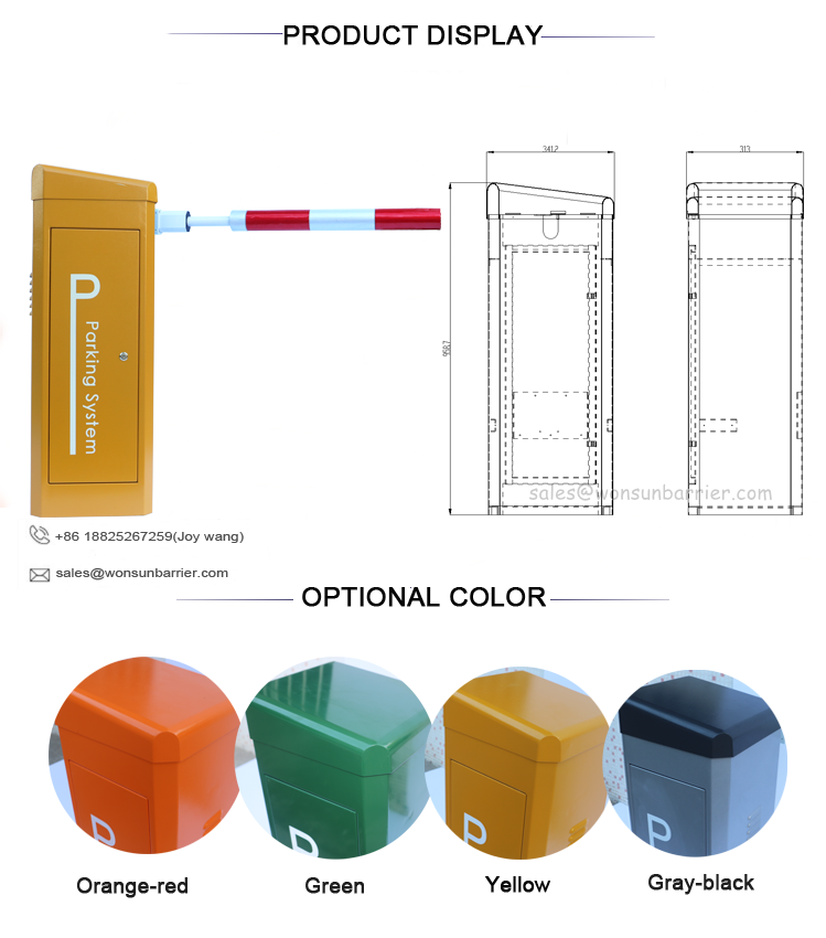 Heavy Duty Servo Motor Car Park Boom Barriers Gate With 10 Million Operation Times