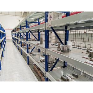 Multi-Level Powder Coated Steel Mezzanine Shelving for Flexible Warehouse