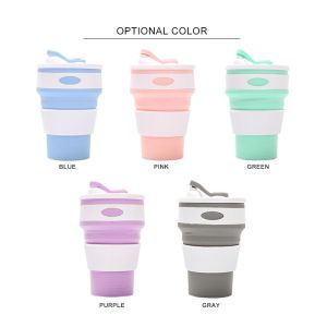 Reusable 350ML Collapsible Silicone Coffee Cup BPA Free