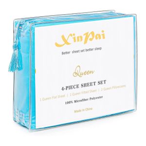 Solid Pattern Microfiber Bed Sheet Set 133 * 60 Fabric Density