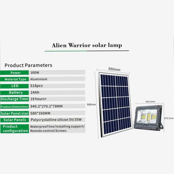 XLD-FL09 300w LED Solar Flood Light with High Power 3.2V/20Ah