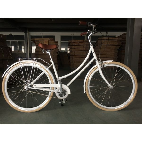 14KG Retro Ladies 7 Speed Vintage Bicycles 700C Adult Women's City Bike with Basket