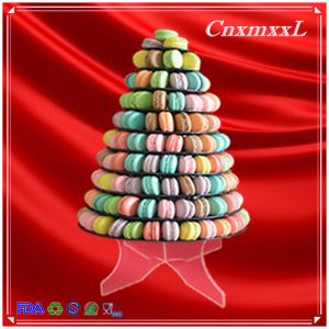 Clear Black 10 Tier Macaron Pyramid Tower Macaron Display Stand
