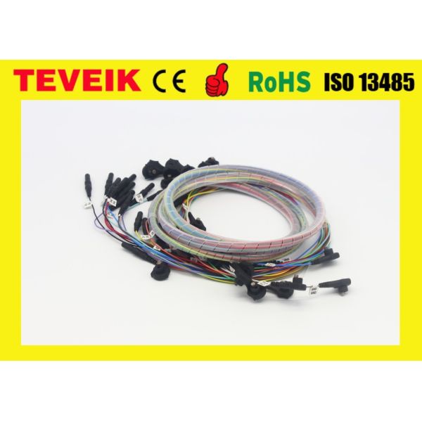 DIN1.5 socket EEG cable eeg cup electrode, colorful medical EEG cable