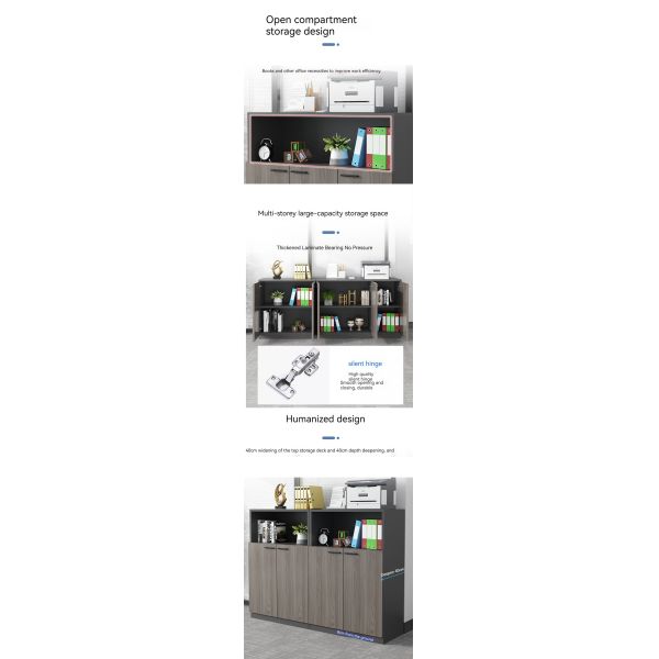 Sturdy and Durable Wooden Shelves Staff Sideboard Storage File Cabinet for Office