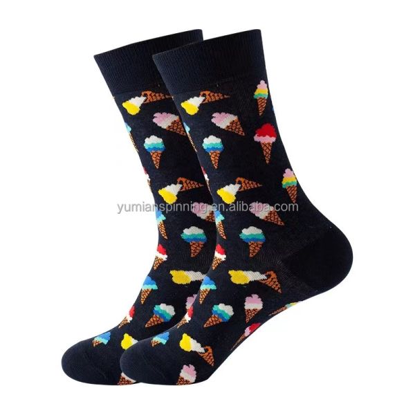 Valentines Day Gifts Regular Style Knitted Mens Dress Socks with Happy Funny Patterns