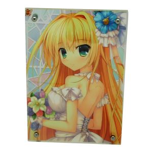 L shape acrylic advertising display stand menu display