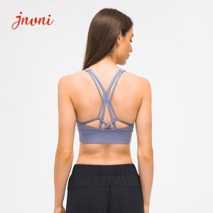 Fitness High Round Neck Anti Glare Yoga Sports Bras Shockproof Energy Bra For