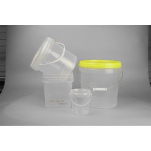 Clear Plastic Bucket Container With IML Thermal Transfer Or Screen Printing