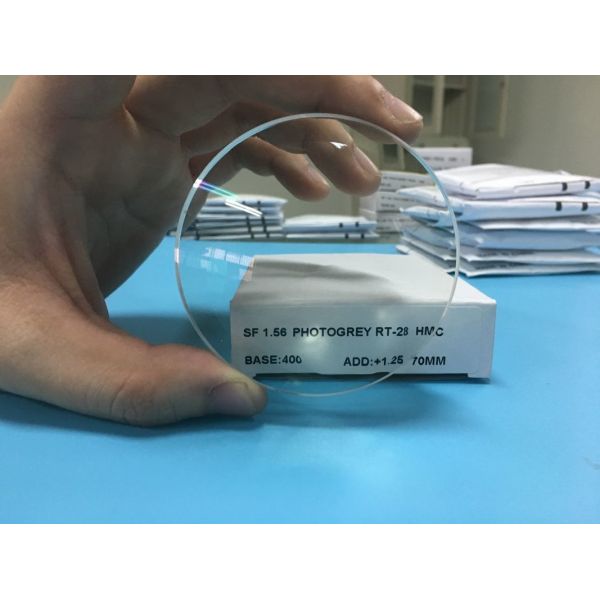 Buy Round Top Semi Finished Lens Blanks Bifocal Vision SF 1.56 Photochromic Type at wholesale prices
