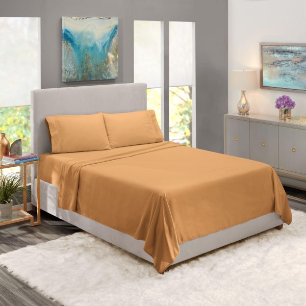 Microfiber Bed Sheet Set for Solid Color Comforter Bedding in Canada and Mexico Market
