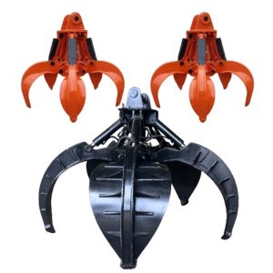 Four Claw Stone Grapple For Excavator Q355B Q345B Q690D Material