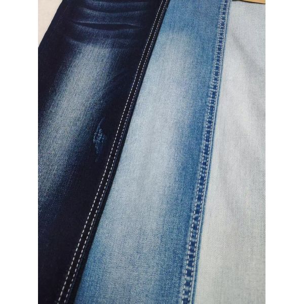 Dual-Core Siro Yarn Cross Slub 85%Cotton Stretch Denim Fabric 12S For Jeans Or Coat