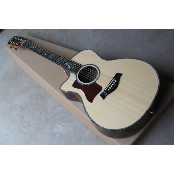 Ebony finggerboard 41-inch cutaway 916 natural wood color left handed acoustic guitar, Spruce,fishman pickup EQ