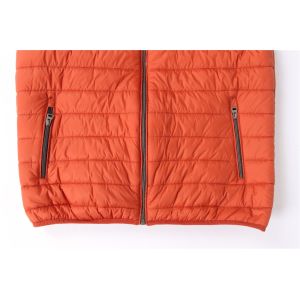 Windproof lightweight orange Mens Black Puffer Gilet 100% Polyester