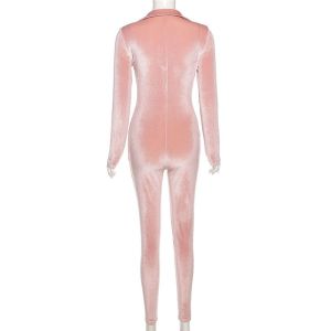 Casual Women Bodycon Jumpsuit , Breathable Velvet One Piece Jumpsuit