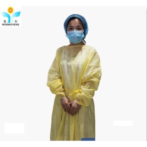 Nonwoven Fabric Disposable Isolation Gown With Tie Back Breathable Protective