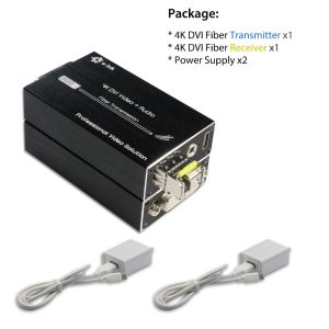 Mini 4K DVI Fiber Optic Extender with Stereo Audio