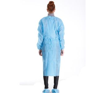 PP Disposable Medical Gowns Anti Alcohol With Eastic / Knitted Cuffs