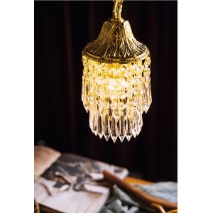 Fashion Modern Pendant Lighting Crystal Glass Hanging Bedside Luxury Bedroom