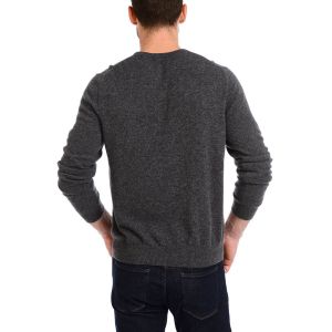 Plain Type Men'S Knit Cashmere Sweater / Knit Pullover Sweater OEM 12GG Gauge