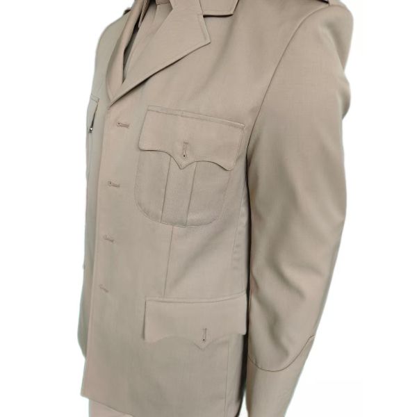 Premium Military Dress Uniform Set in Khaki Jacket Long Sleeve Shirt Straight Leg Trousers 45 Wool Blend Ceremonial Uniform