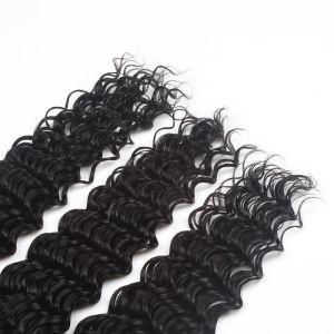 Virgin Malaysian Remy Hair Extensions Deep Wave With Thick Bottom