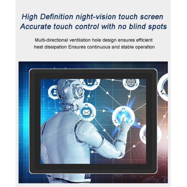 Embedded IP65 Waterproof 12.1 Inch I5 8+128g 1280*800 Rear-mount industrial touch All in One panel PCs