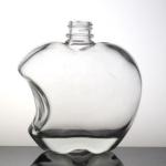 China Clear Apple Shaped Juice Bottle 500ml High Flint Glass Bottle with Plastic Cap for sale
