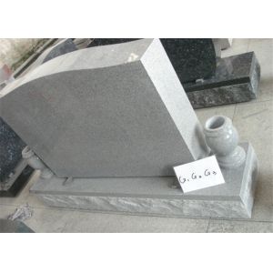 Curve Funeral Monuments Granite , Upright Tombstones And Headstones With Vase