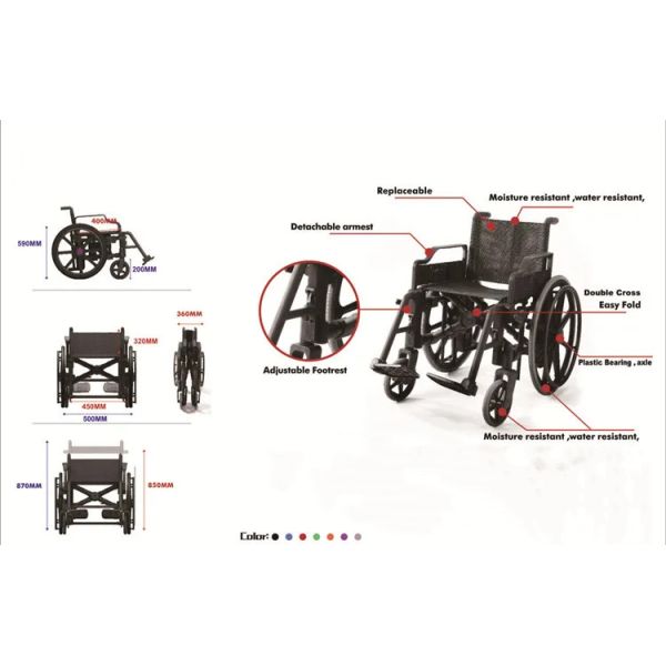 Elderly Patient Mri Wheelchair Folding Non Magnetic