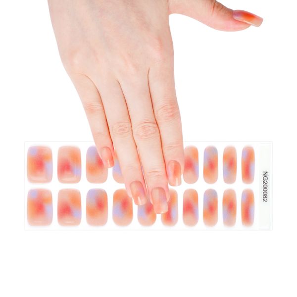 Hot Sell Non-Toxic New Beauty Semi cured Gel nail sticker Wholesale gel nail art Nail Supplies