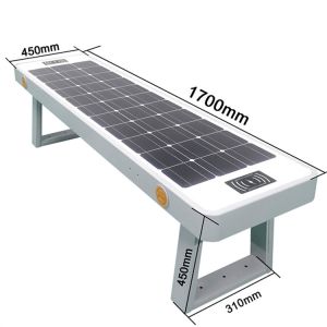 304SS Smart Solar Bench Begonia Wood Solar Powered Charging Benches